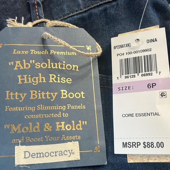 Democracy #245DINA  Luxe Touch Ab Solution High Rise Itty Bitty Boot Denim Jeans - Picture 5 of 8